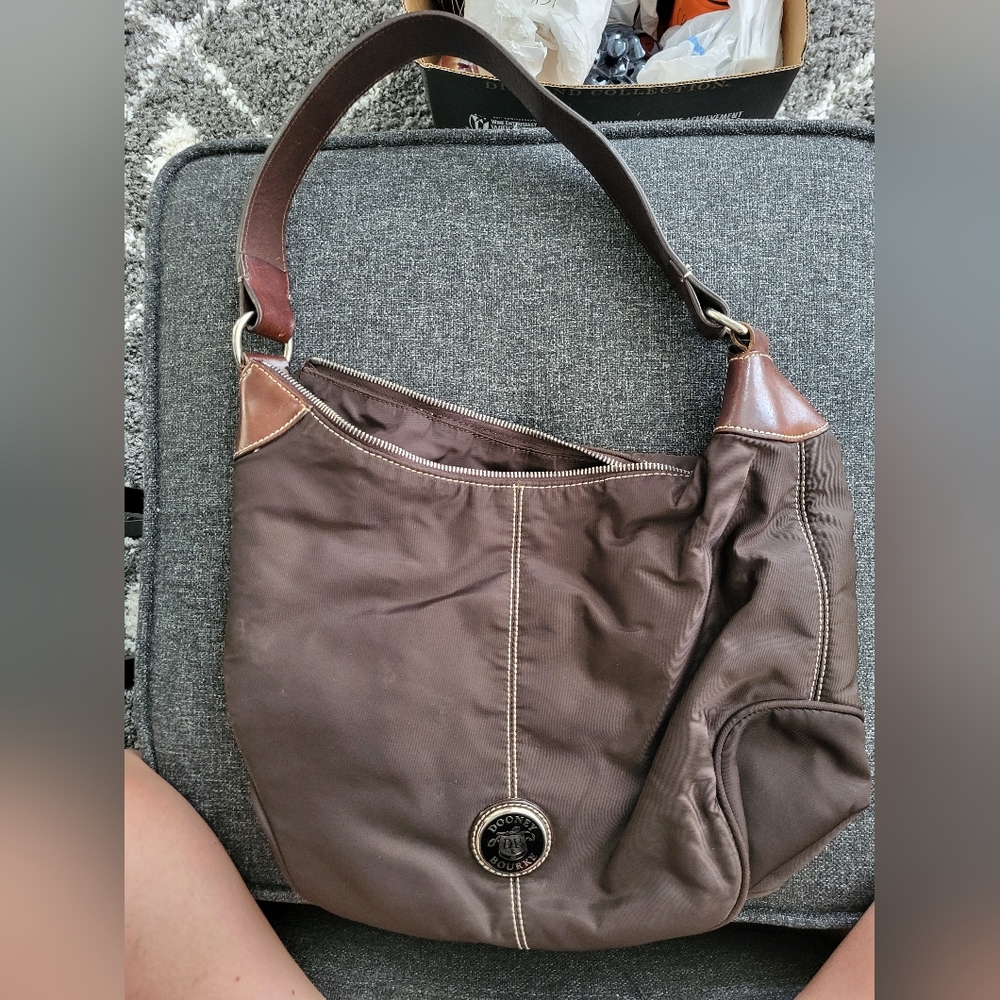 Dooney & Bourke Nylon Brown Shoulder Purse